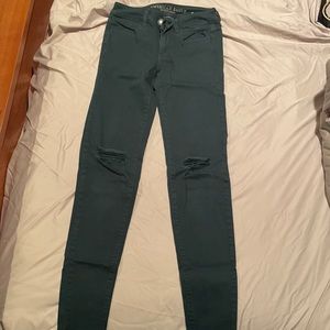 Dark jade green skinny jeans, only worn a few times